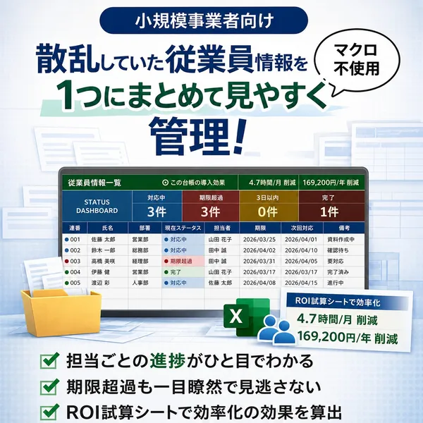 小規模事業者向け従業員情報管理台帳